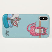 Monogram Funny Whimsical Cats Trendy Modern Case-Mate iPhone Case (Achterkant (horizontaal))