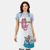 Monogram Funny Whimsical Cats Trendy Modern Schort (Gedragen)