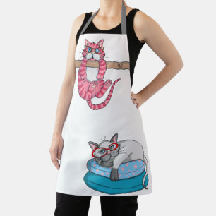 Monogram Funny Whimsical Cats Trendy Modern Schort