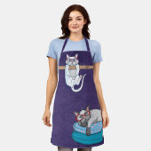 Monogram Funny Whimsical Cats Trendy Modern Schort (Gedragen)