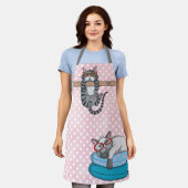 Monogram Funny Whimsical Cats Trendy Modern Schort (Gedragen)