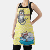 Monogram Funny Whimsical Cats Trendy Modern Schort (Insitu)