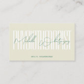 Monogram FYSIOTHERAPEUT modern lettertype Visitekaartje (Voorkant)