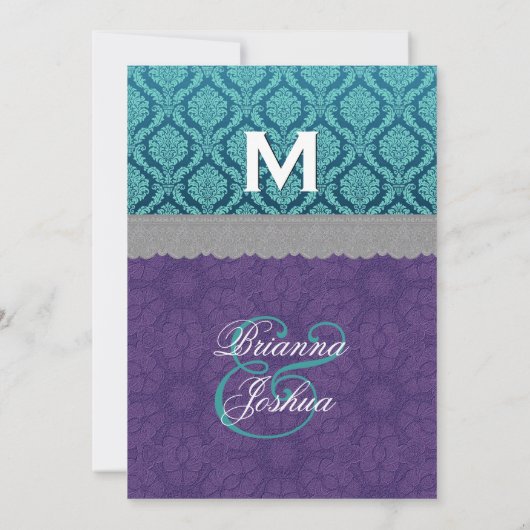 Monogram G500E3 blauwgroen, Paars en grijs Kaart (Achterkant)