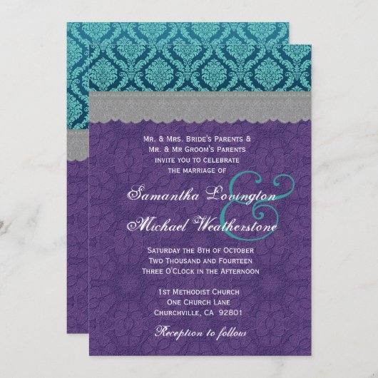 Monogram G500E3 blauwgroen, Paars en grijs Kaart (Voorkant / Achterkant)