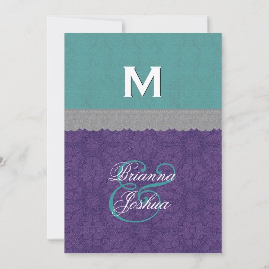 Monogram G500E4 blauwgroen, Paars en grijs Kaart (Achterkant)