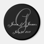 Monogram G bruiloft bruid bruidegom datum magneet (Voorkant)