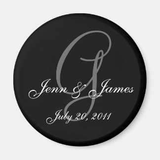Monogram G bruiloft bruid bruidegom datum magneet