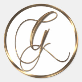 Monogram G Faux Bronze Ronde Sticker