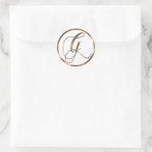 Monogram G Faux Bronze Ronde Sticker (Tas)