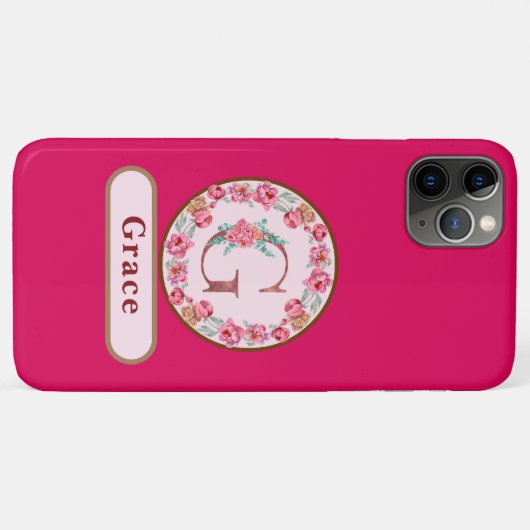  Monogram G Floral Case-Mate iPhone Case (Achterkant (horizontaal))