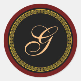 Monogram "G" goudkleurig script Ronde Sticker