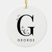Monogram G Hemelse Naam Keramisch Ornament (Voorkant)
