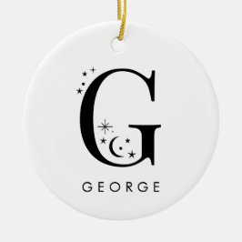 Monogram G Hemelse Naam Keramisch Ornament