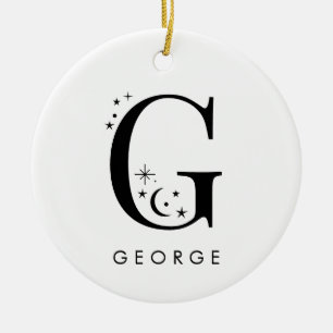 Monogram G Hemelse Naam Keramisch Ornament