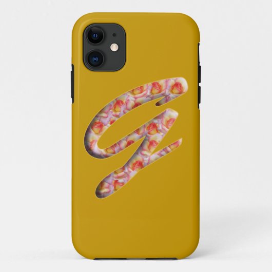 Monogram G in Rozen Patroon telefoonhoesje Case-Mate iPhone Case (Achterkant)