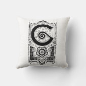 Monogram G Initiaal Black en White Floral Pattern Kussen (Achterkant)