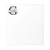 Monogram G Initiaal Briefpapier Desk Notitieblok (Voorkant)