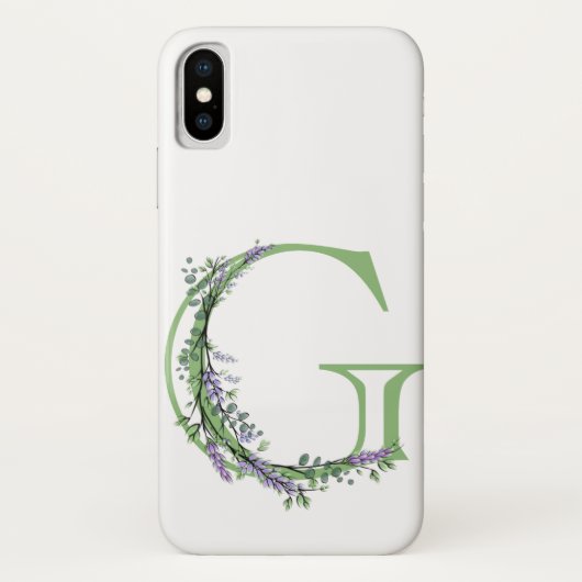 Monogram G Lavendel Eucalyptus Case-Mate iPhone Case (Achterkant)