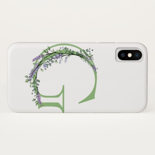 Monogram G Lavendel Eucalyptus Case-Mate iPhone Case (Achterkant (horizontaal))