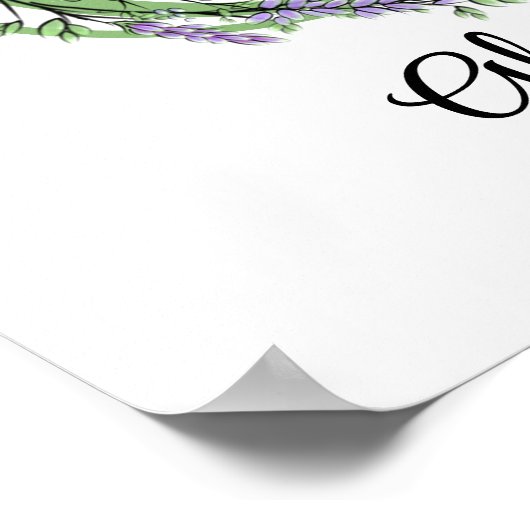 Monogram G Lavendel Eucalyptus kinderkamer poster (Hoek)