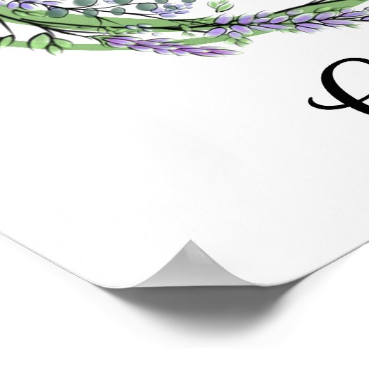 Monogram G Lavendel Eucalyptus kinderkamer  Poster (Hoek)