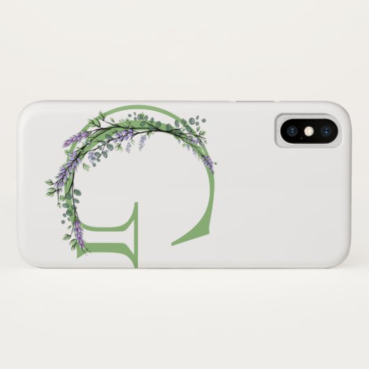 Monogram G Lavender Eucalyptus Case-Mate iPhone Case (Achterkant (horizontaal))