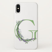 Monogram G Lavender Eucalyptus Case-Mate iPhone Case (Achterkant)