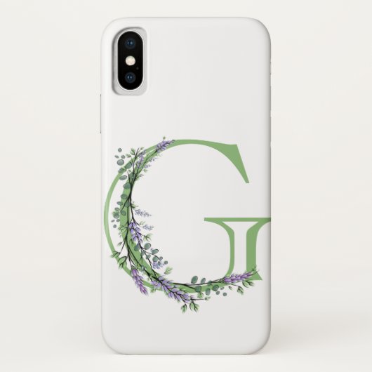 Monogram G Lavender Eucalyptus Case-Mate iPhone Case (Achterkant)
