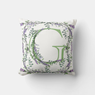 Monogram G Lavender Eucalyptus Kussen