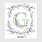 Monogram G Lavender Eucalyptus Sticker (Vel)