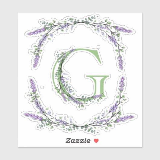 Monogram G Lavender Eucalyptus Sticker (Vel)