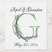 Monogram G Lavender Eucalyptus Wijn Etiket (Enkel label)