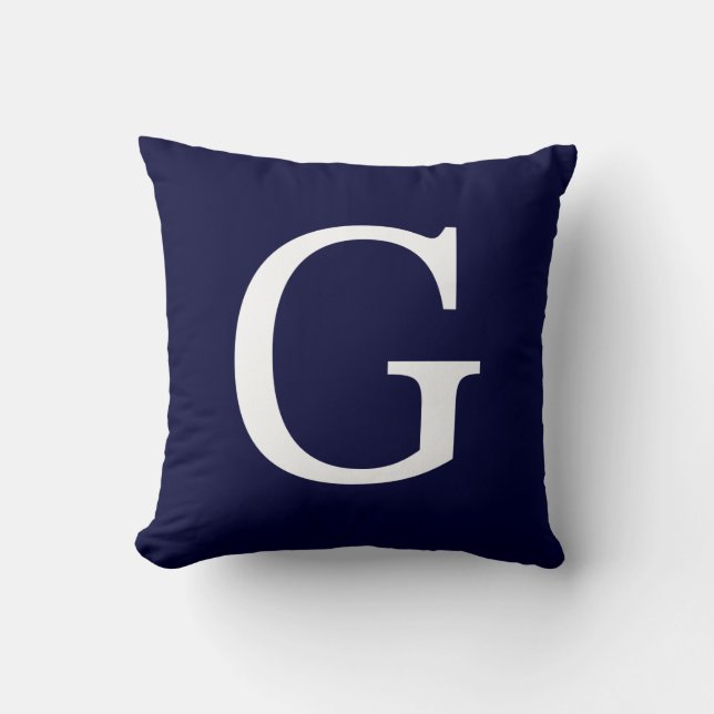 Monogram G op marineblauw Kussen (Voorkant)