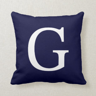 Monogram G op marineblauw Kussen