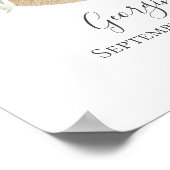 Monogram G Roze witte Floral Gold Letter Neursery Poster (Hoek)