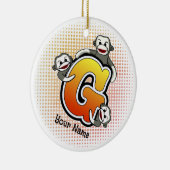 Monogram G Sock Monkey Keramisch Ornament (Rechts)