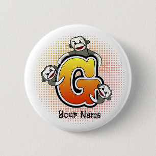 Monogram G Sock Monkey Ronde Button 5,7 Cm