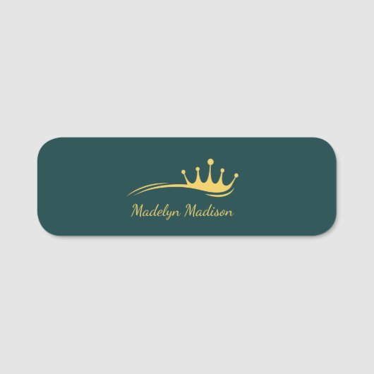Monogram Gable Green met minimalistische moderne k Naamplaatje (Voorkant)
