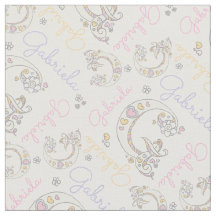 Monogram Gabriela naam en letter G stof