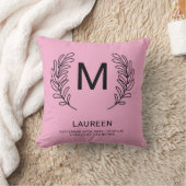 Monogram Geboorte Stats Pasgeboren Baby  Kussen (Deken)