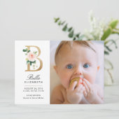 Monogram geboorteaankondiging aankondiging (Staand voorkant)