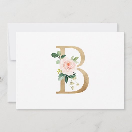 Monogram geboorteaankondiging aankondiging (Achterkant)