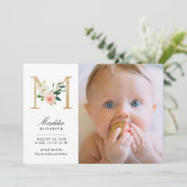 Monogram geboorteaankondiging aankondiging (Staand voorkant)