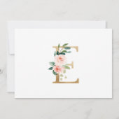 Monogram geboorteaankondiging aankondiging (Achterkant)