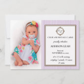 Monogram geboorteaankondiging kaart (Voorkant)