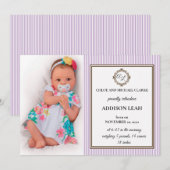 Monogram geboorteaankondiging kaart (Voorkant / Achterkant)