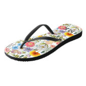 Monogram Geborduurd Lente Landelijk Bloemmotief Teenslippers (Schuin)