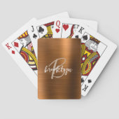 Monogram gebrand Sinaasappel geborsteld metaalscri Pokerkaarten (Achterkant)