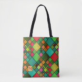 Monogram Gecontroleerde Canvas tas Patroon (Voorkant)